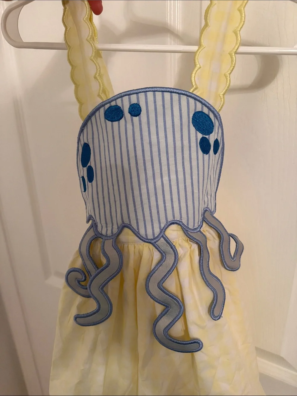 Yellow Jellyfish Applique Sundress for Girls